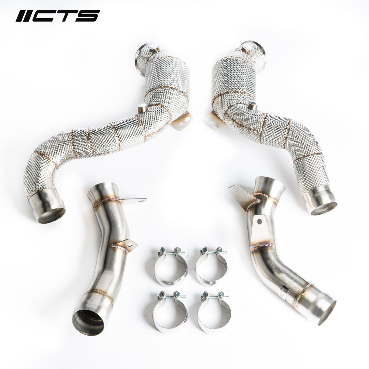 CTS Turbo® (17-20) Mercedes-Benz AMG E63 W213 304SS 2.75" Hi-Flo Catalytic Converters