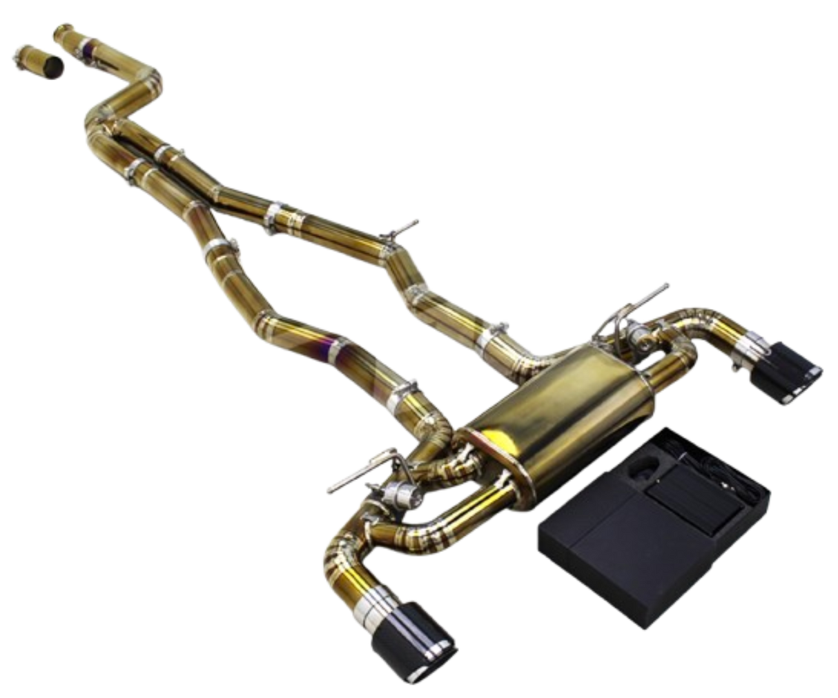 Kingman Speed® (20+) Toyota GR Supra 3.0L Gold Titanium Valved Cat-Back Exhaust with 4" OD Tips
