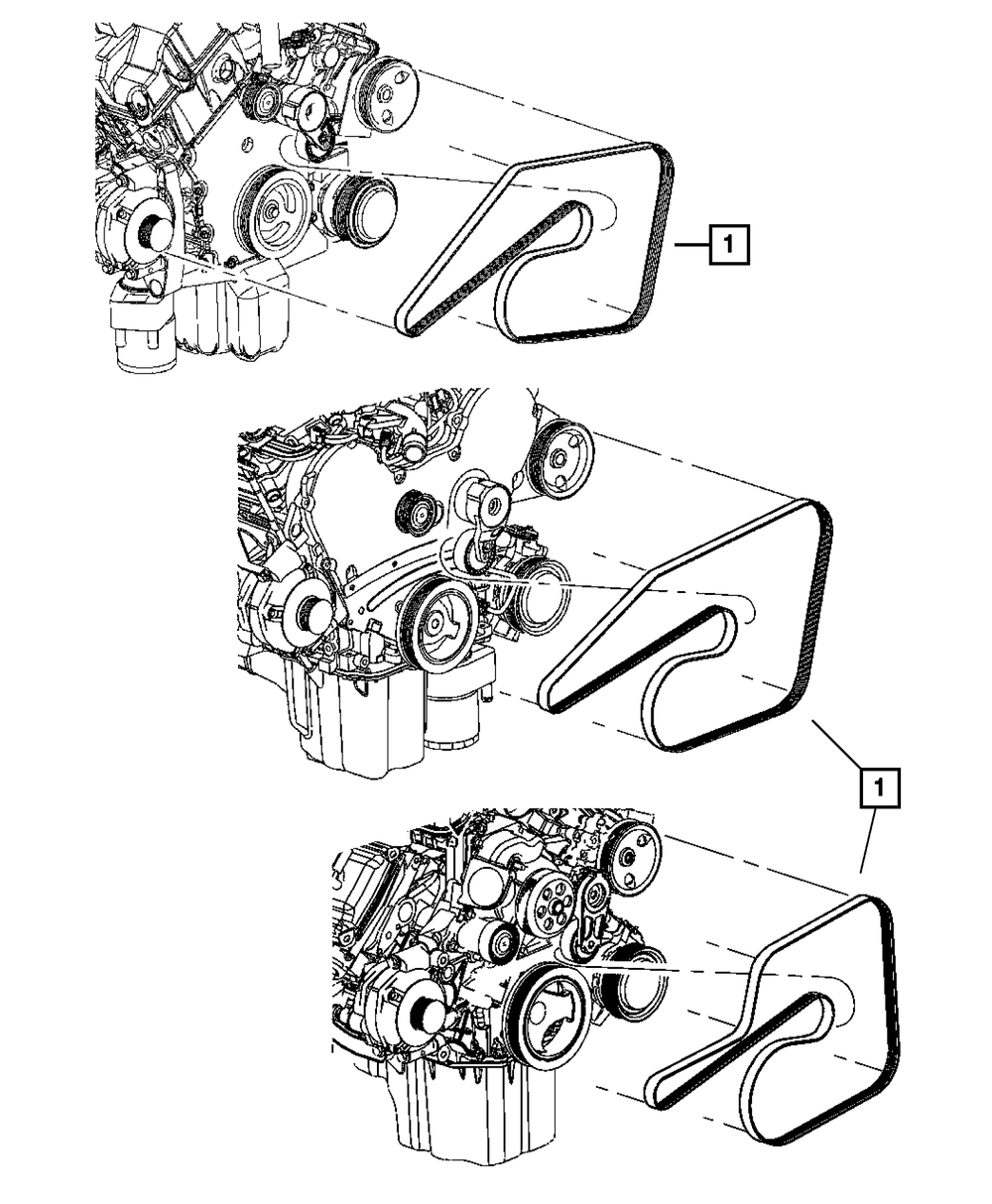 Mopar® #4627031AA (11-15) 300/Challenger/Charger/Durango/Grand Cherokee V8 Serpentine Belt