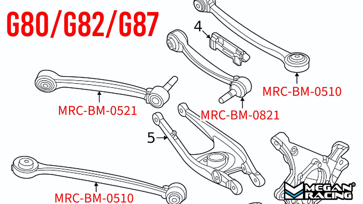 Megan Racing® (20-25) BMW M2/M3/M4 G8x Rear Upper Camber Arms