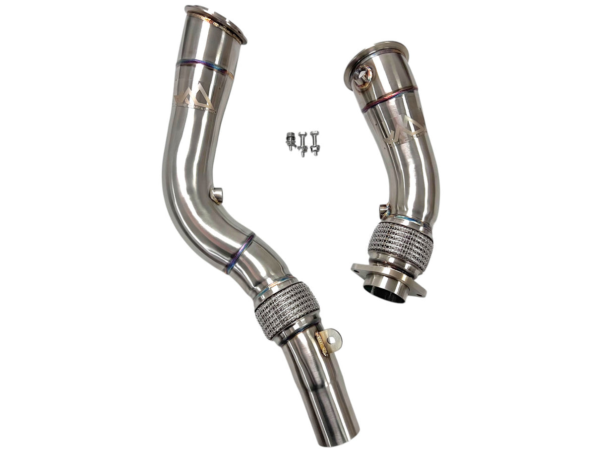 Mastery of Art & Design BMW M2C/M3/M4 S55B30 3.5" 'FAT BOY' Catted Downpipes with Flex Section