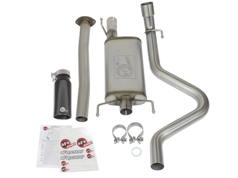 aFe MACHForce XP Cat Back SS Exhausts Black Tips 05-12 Toyota Tacoma L4-2.7L