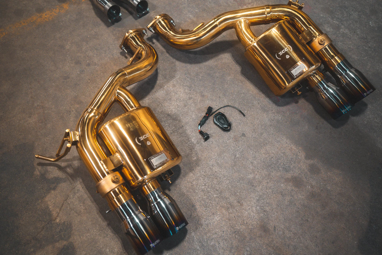 Valvetronic Designs® Ferrari 599 RACE F1 Valved Complete Exhaust System with 4" OD Tips