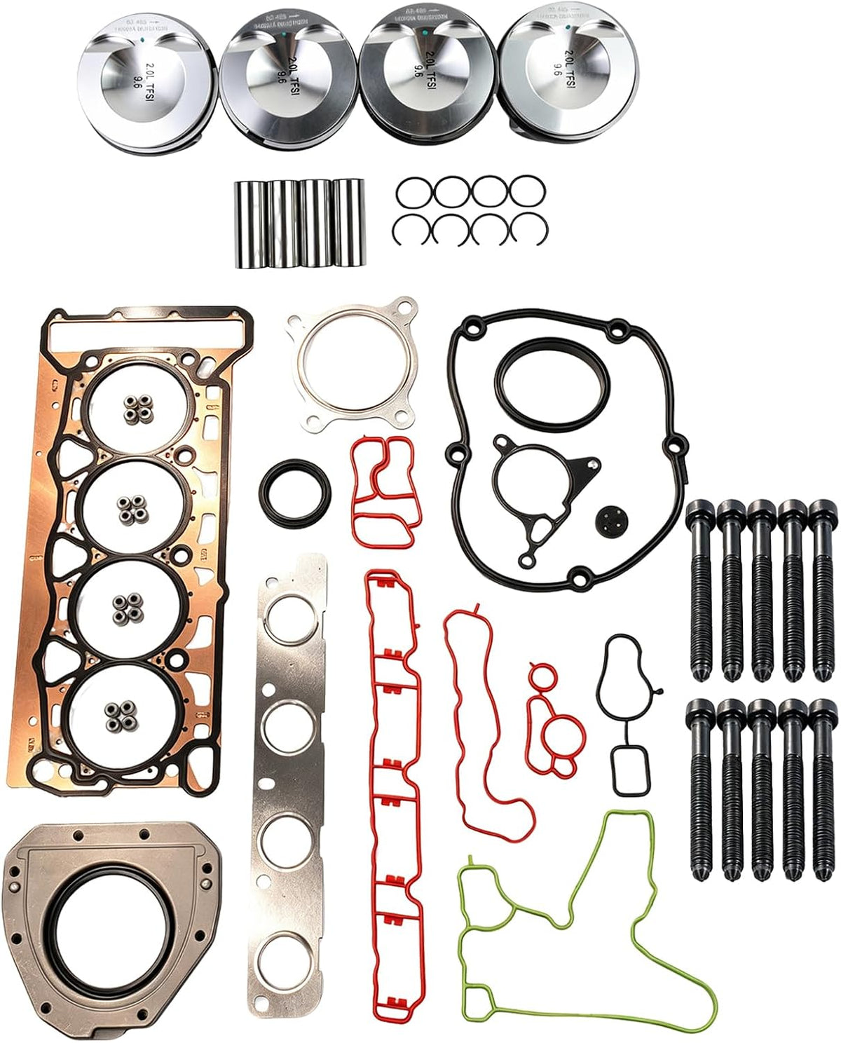 Kingman Speed® (08-17) Audi/Volkswagen EA888 2.0L Piston/Gasket Kit (82mm Piston/23mm Pins)