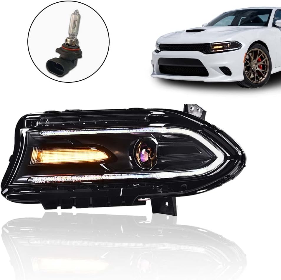 15-23 Dodge Charger Driver Side Head Light with DRL Strip (Halogen)