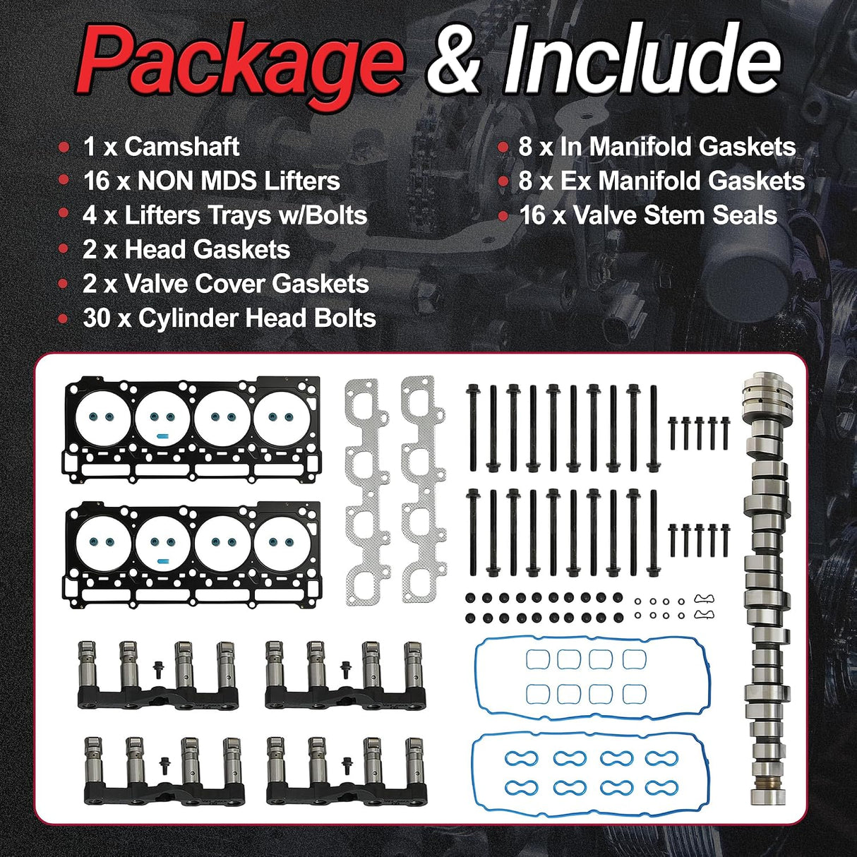 Dodge/Jeep/RAM 6.4L 392 MDS/VVT Engine Valvetrain Overhaul Kit