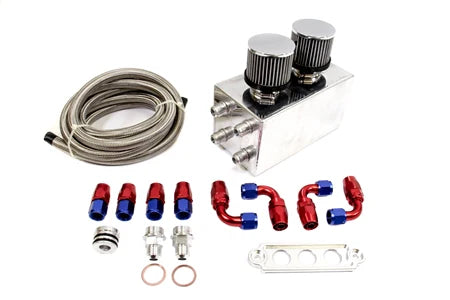 PLM® Power Driven Universal Oil Catch Can Kit Breather Tank