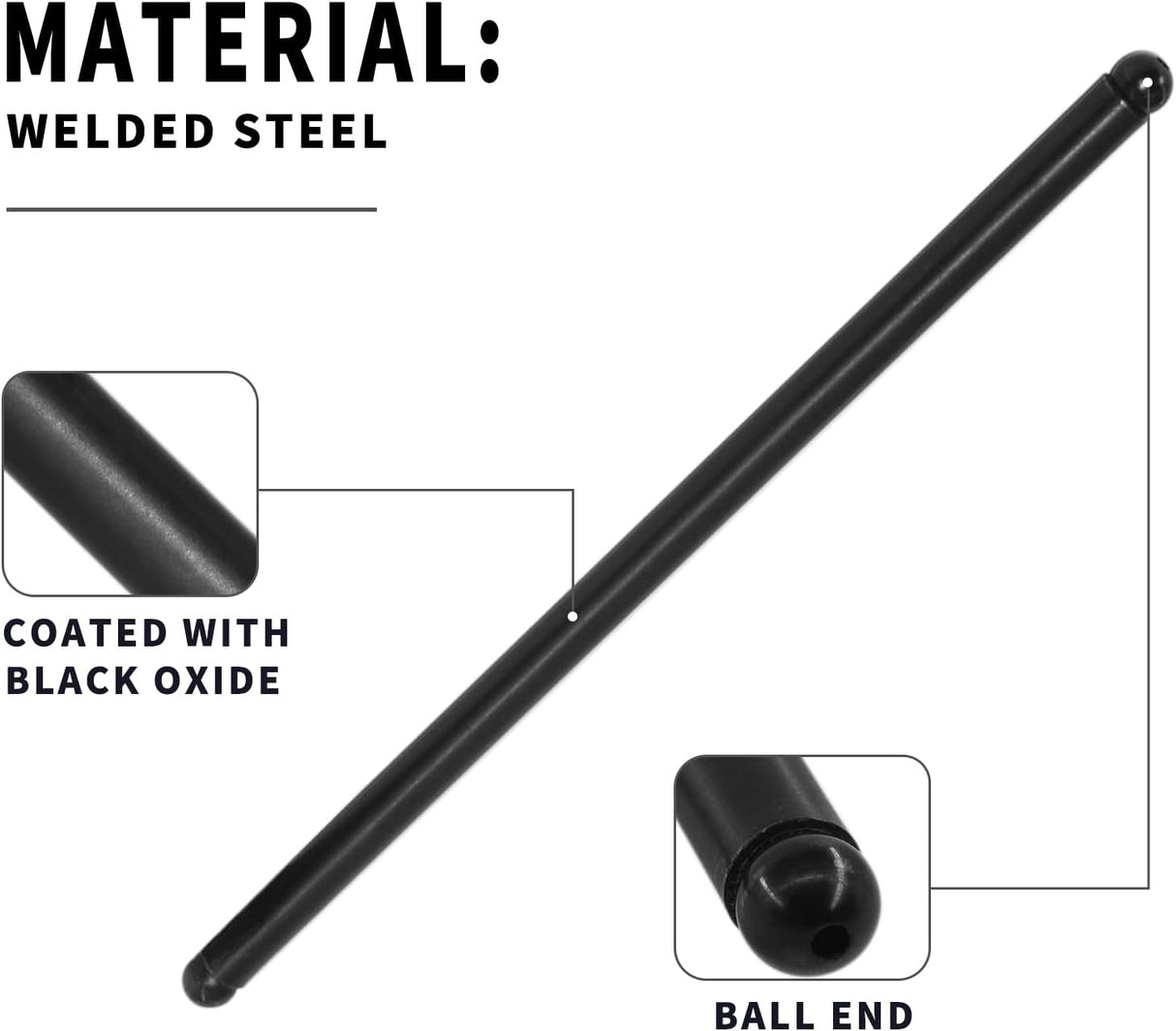 Kingman Speed® LS2/LS3/LS7/L86 7.325"x 5/16" Steel Exhaust/Intake Valve Pushrods (8-Pack)