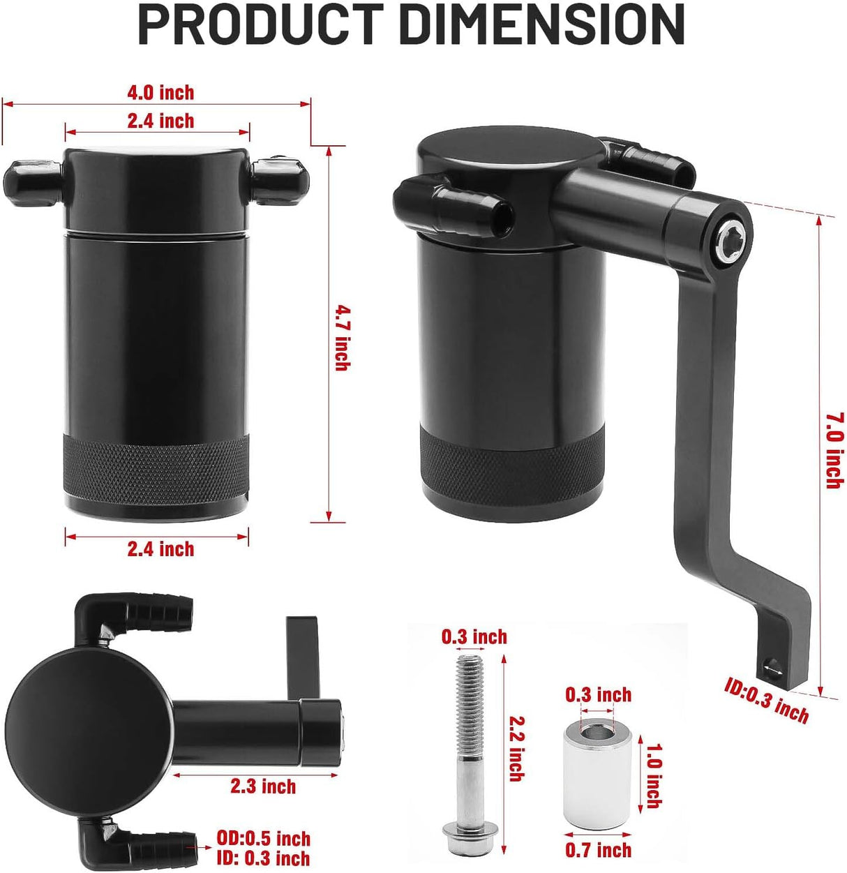Dodge/Jeep/RAM 5.7L/6.4L HEMI Billet Oil Catch Can Kit (Z-Bracket)