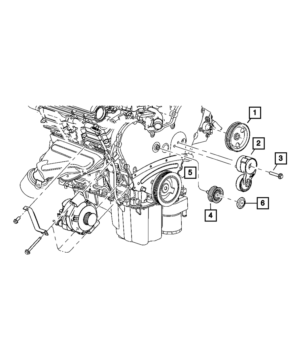 Mopar® #4627851AA (05+) Mopar V6/V8 Grooved Idler Pulley