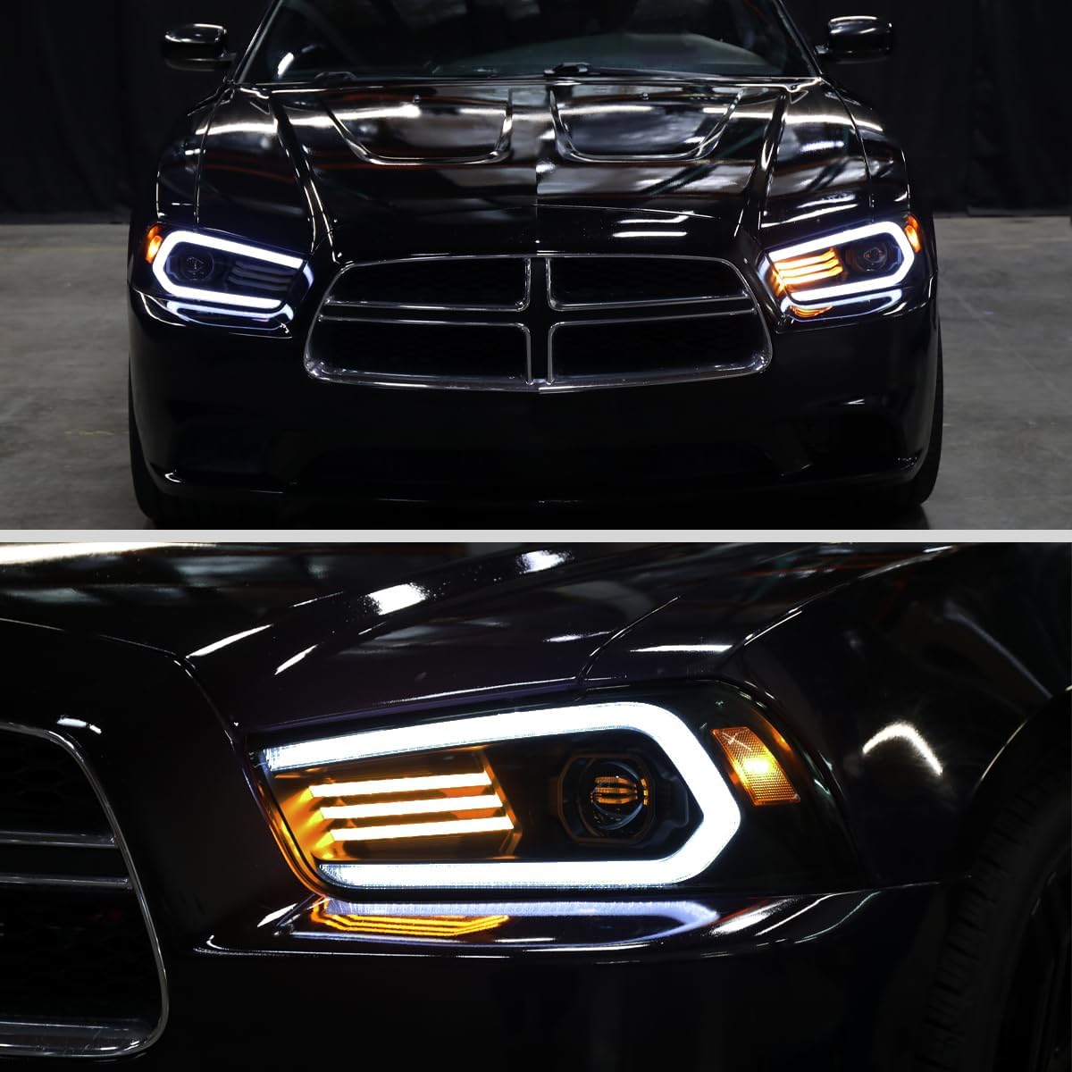 Dodge Charger Head Light LED DRL Switchback Sequential Turn Signal