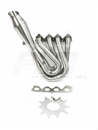 PLM® (88-01) Honda Power Driven H-Series Hood Exit Race Header 4-1 Megaphone (H22 F20B H22A)