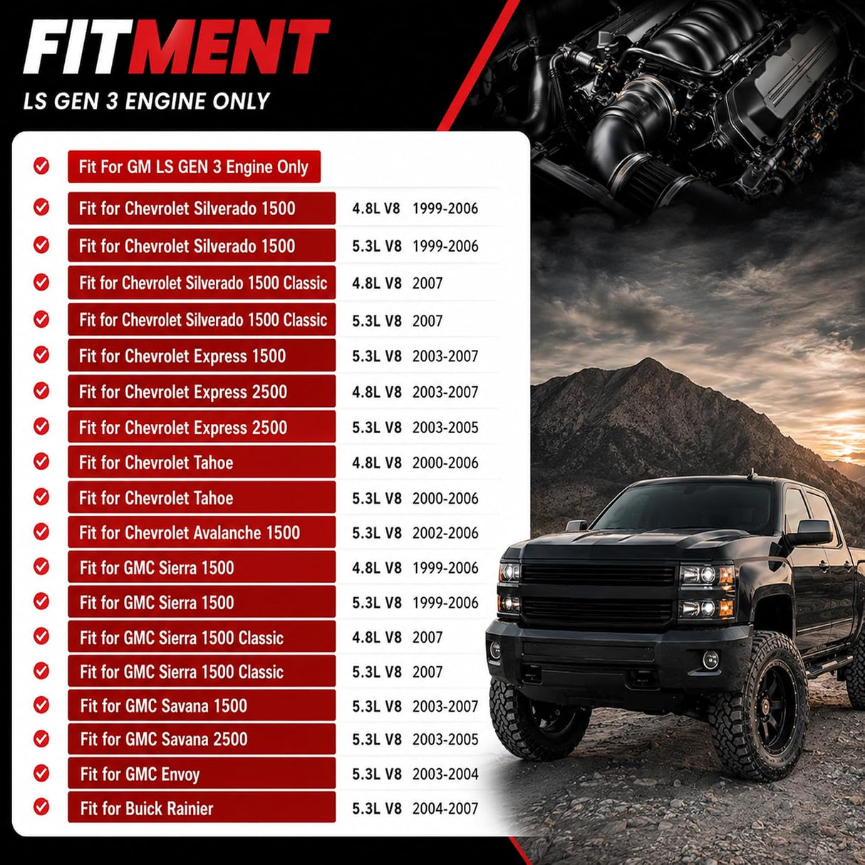 99-07 Silverado/Sierra 4.8L/5.3L Camshaft, Lifters, Oil Pump, Gaskets
