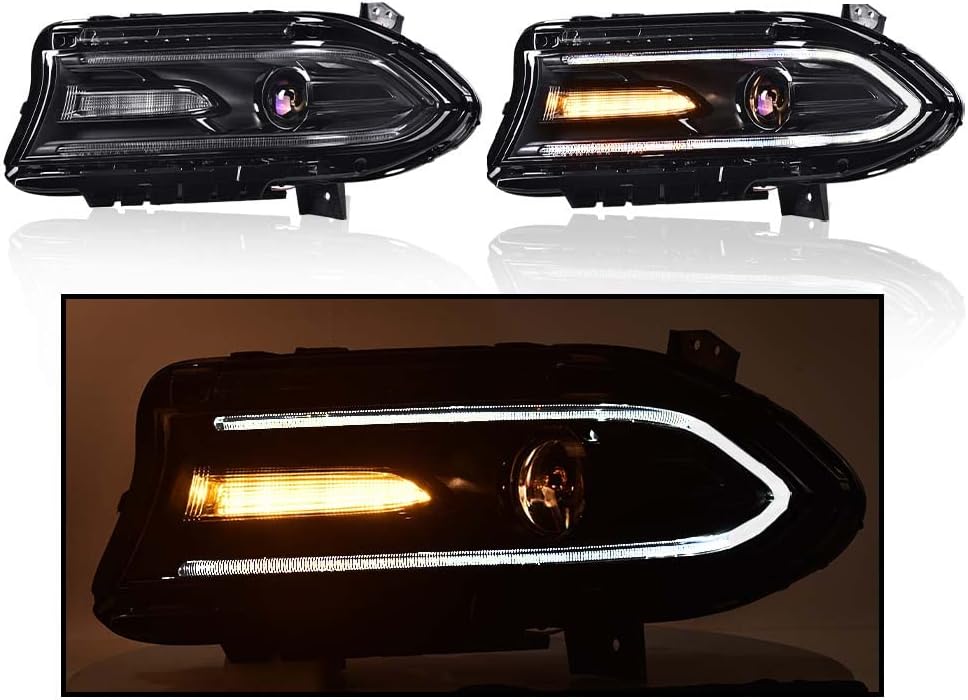 15-23 Dodge Charger Driver Side Head Light with DRL Strip (Halogen)