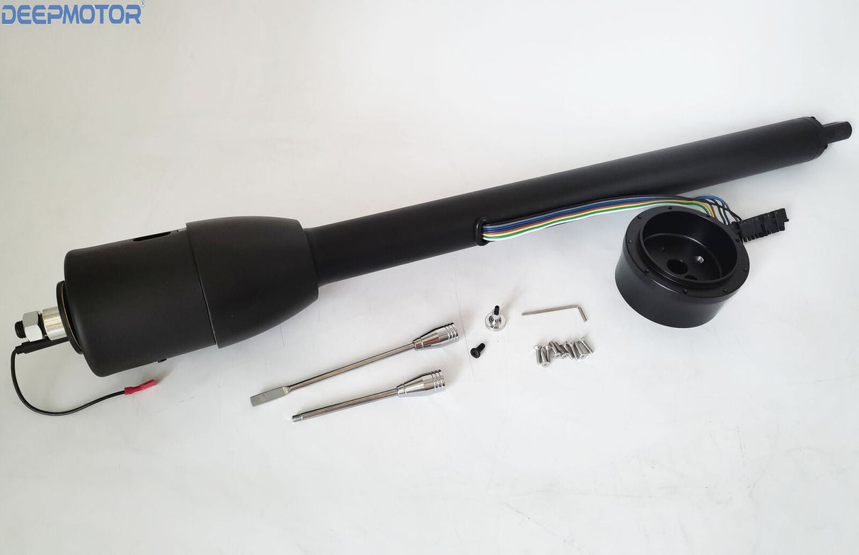 30" GM Steering Column Tilt Manual Trans No Key Universal w/9 Hole adapter Black