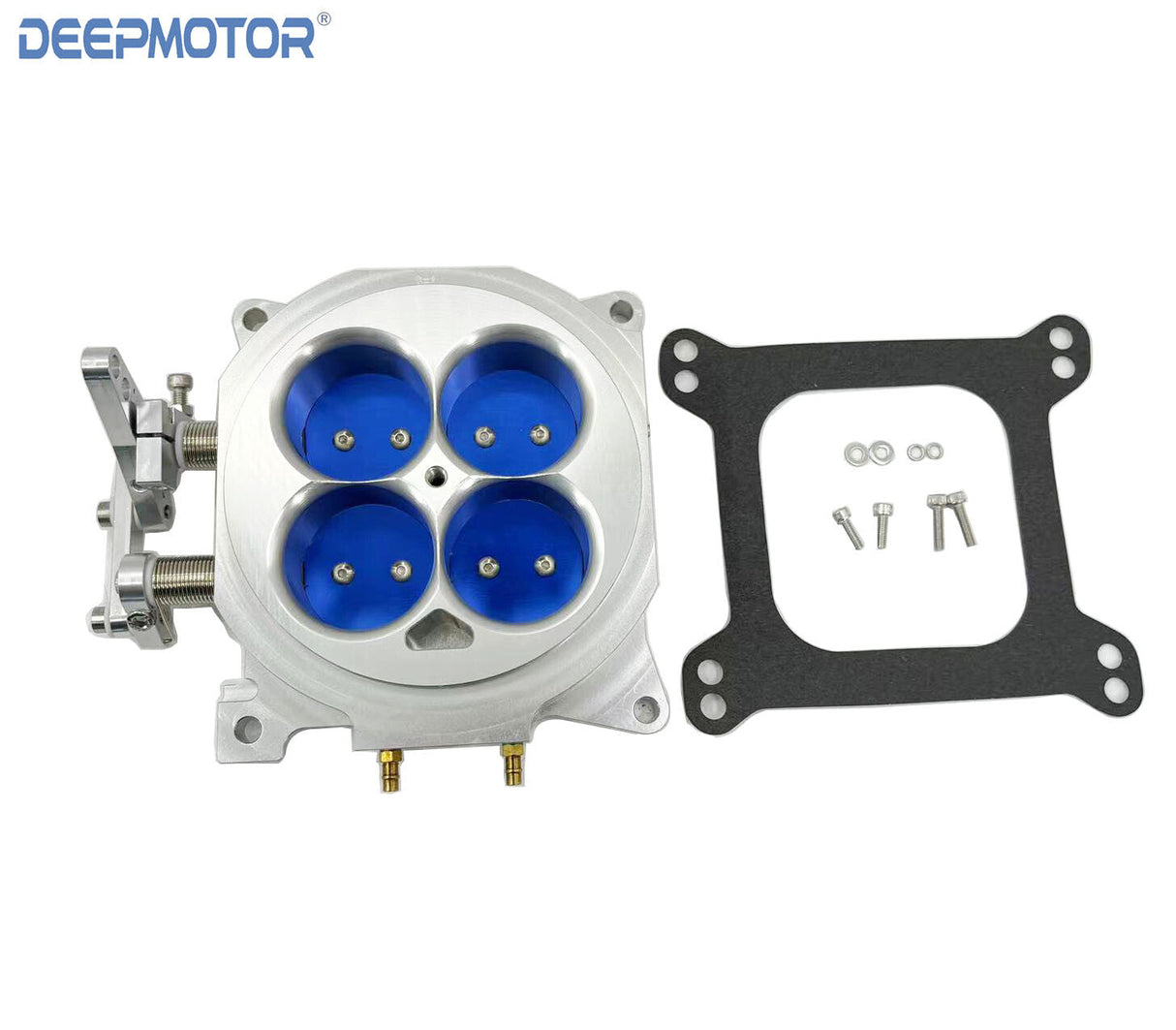 Deepmotor CNC Billet 1000 CFM 1.75" Core 4-Barrel 4150 Throttle Body Silver