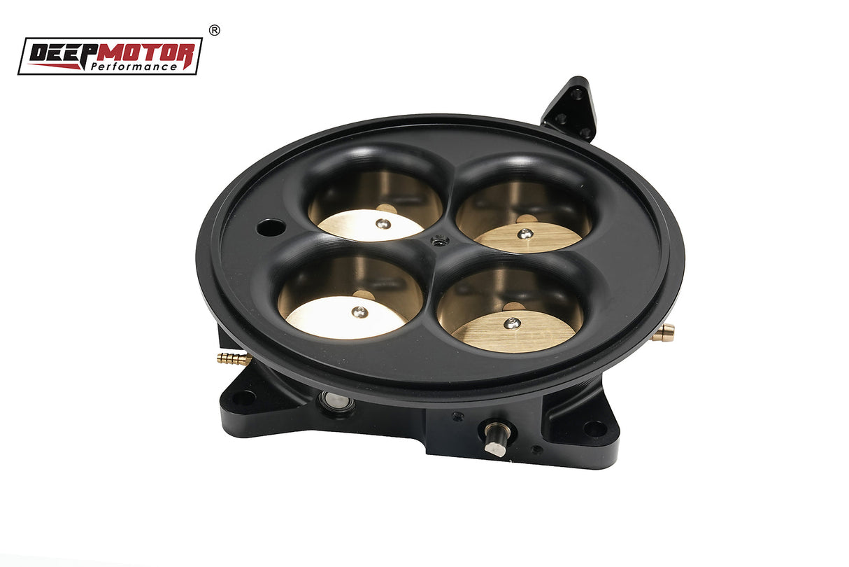 Deepmotor Billet Aluminum 2200 CFM 4 Barrel 4500 Dominator Throttle Body Black
