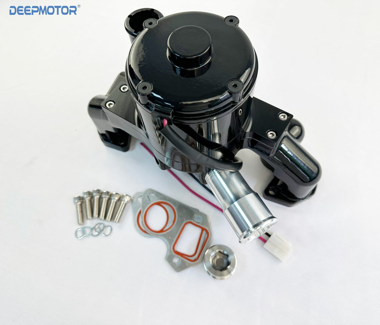 Deepmotor LS1 LS2 LS3 LS6 6.0 Engines Electric Water Pump 35+ GPM Aluminum Black