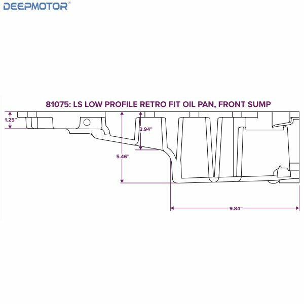 Deepmotor LS Retrofit Rear Sump Oil Pan with Added Clearance &Turbo Drains