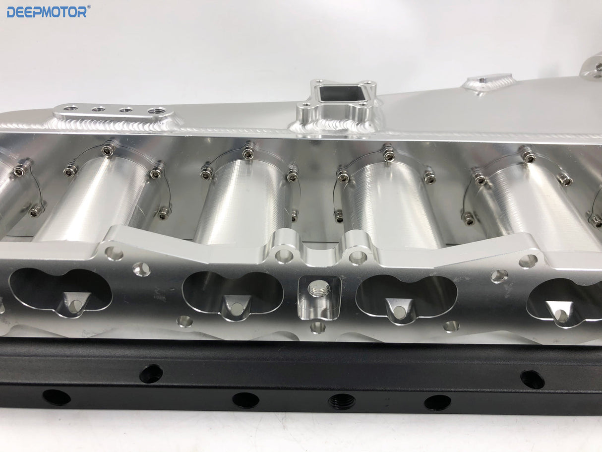 CNC RB26 RB26DET Intake manifold Fuel Rail 90mm Throttle Body Set 6 Injectors SL
