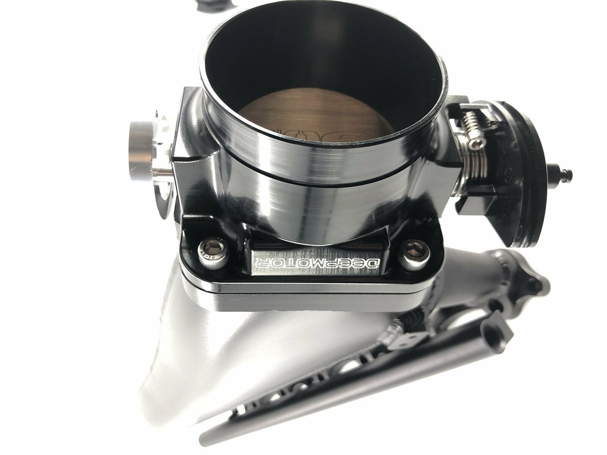 Deepmotor 1JZ GTE 90mm Billet Intake Manifold Fuel Rail Throttle Body Set Black