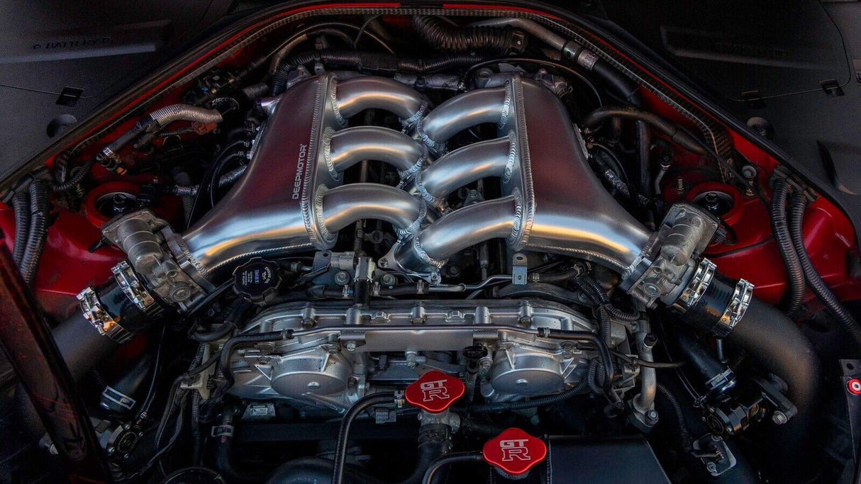 Deepmotor GTR R35 VR38DETT Billet Intake Manifold for 09-UP Nissan Plenum Silver
