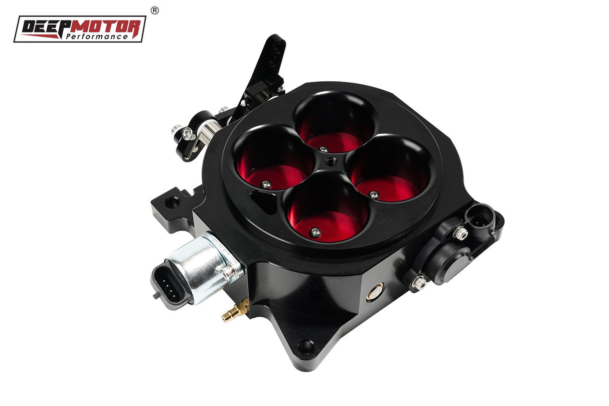 Deepmotor CNC Billet 1000 CFM 1.75" Core 4-Barrel 4150 Throttle Body+TPS+IAC Kit
