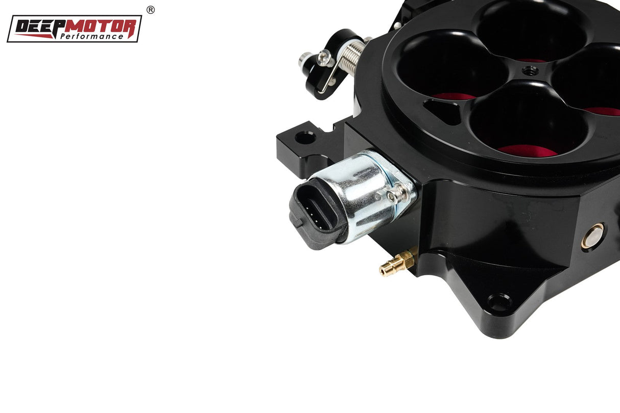 Deepmotor CNC Billet 1000 CFM 1.75" Core 4-Barrel 4150 Throttle Body+TPS+IAC Kit