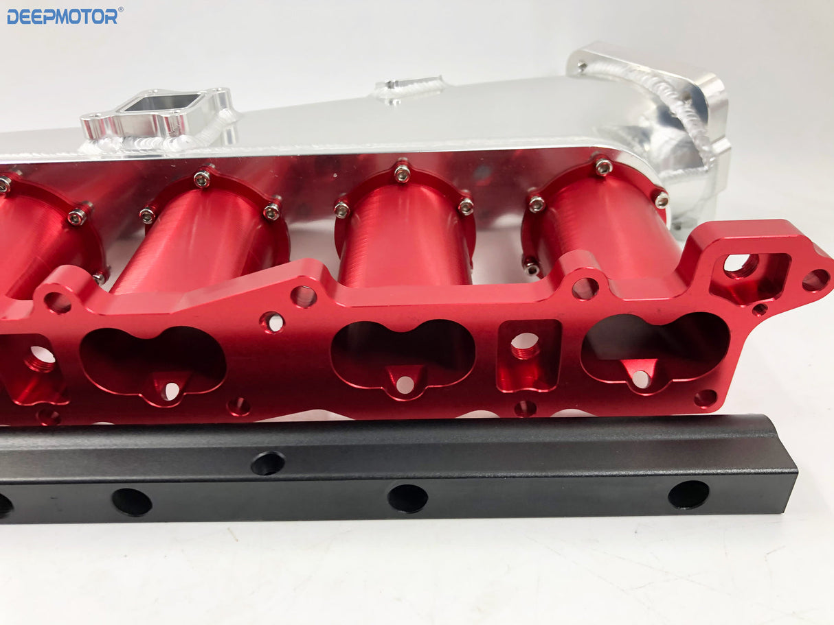 CNC RB26 RB26DET Intake manifold 90mm Throttle Body 6 Injectors Fuel Rail Set