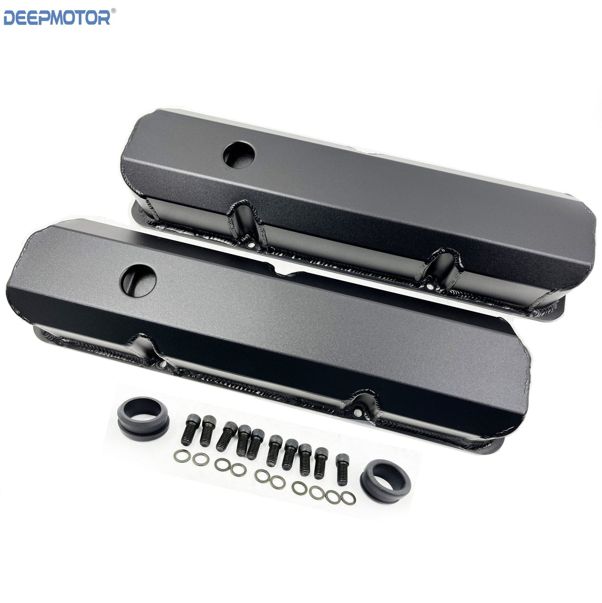 Deepmotor Fabricated Valve Cover Aluminum for Ford FE Black w/breather grommet