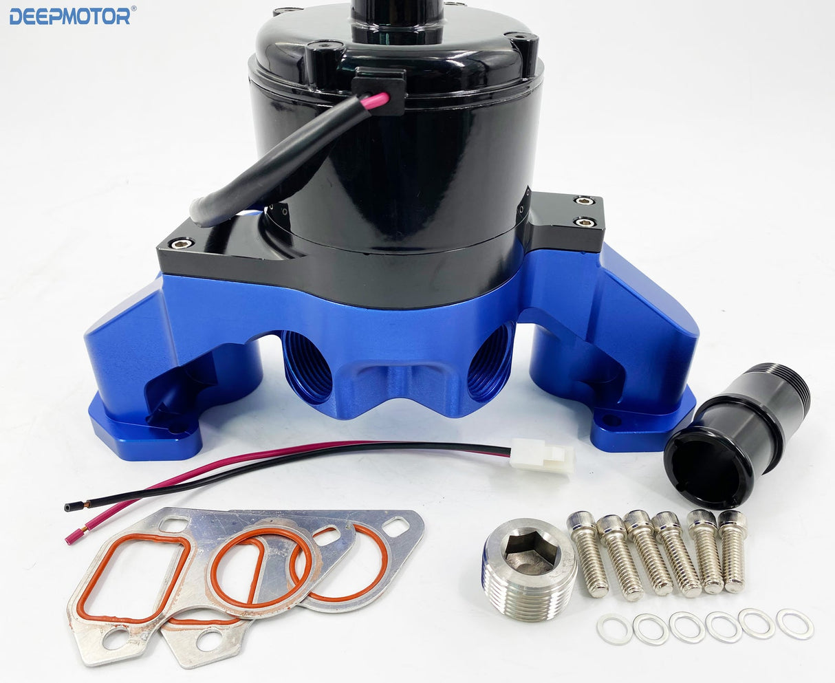 Deepmotor CNC LS LS1 LS2 LS3 LS6 6.0 Electric Water Pump Aluminum Black-Blue