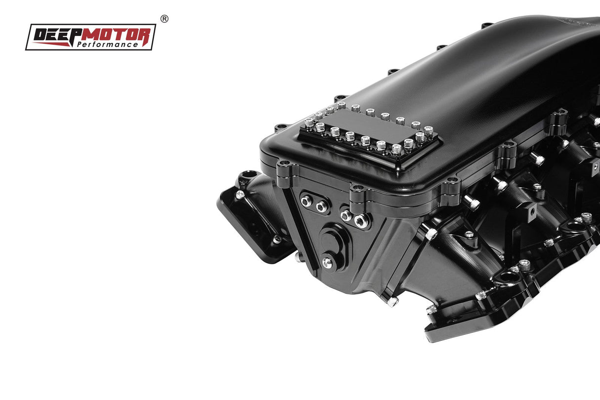 Billet CNC 102mm Intake Manifold Set with Burst Panel Flange for LS3 L92 Black