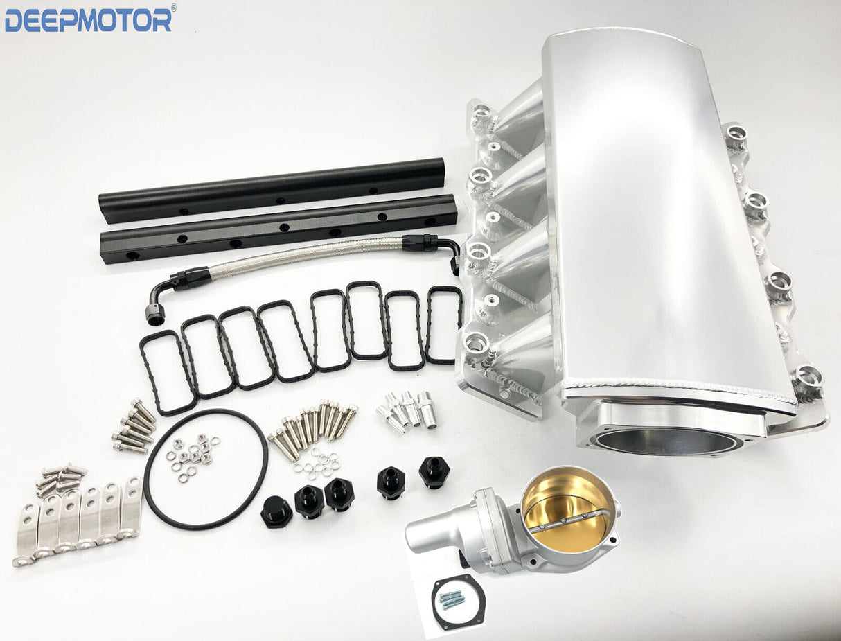 LS1 LS2 LS6 Intake Manifold w/Map Sensor Port +102mm DBW Throttle Body+Fuel Rail