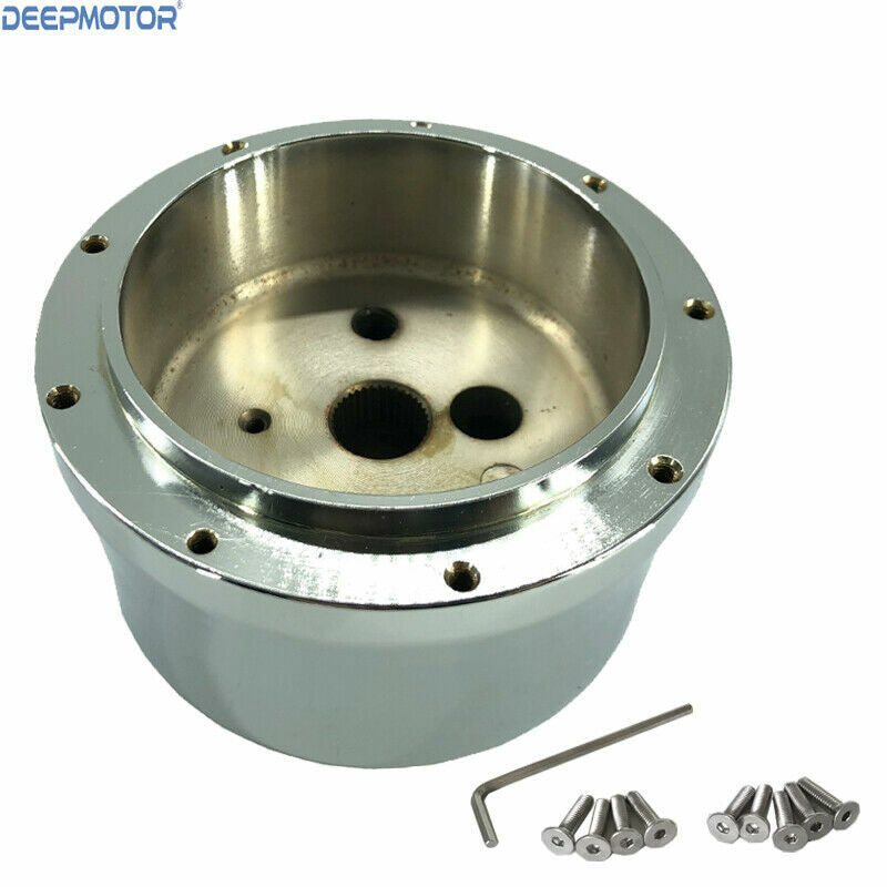 9 Bolt Hole Steering Wheel Hub Adapter Mount Chrome Aftermarket for Chevy GM