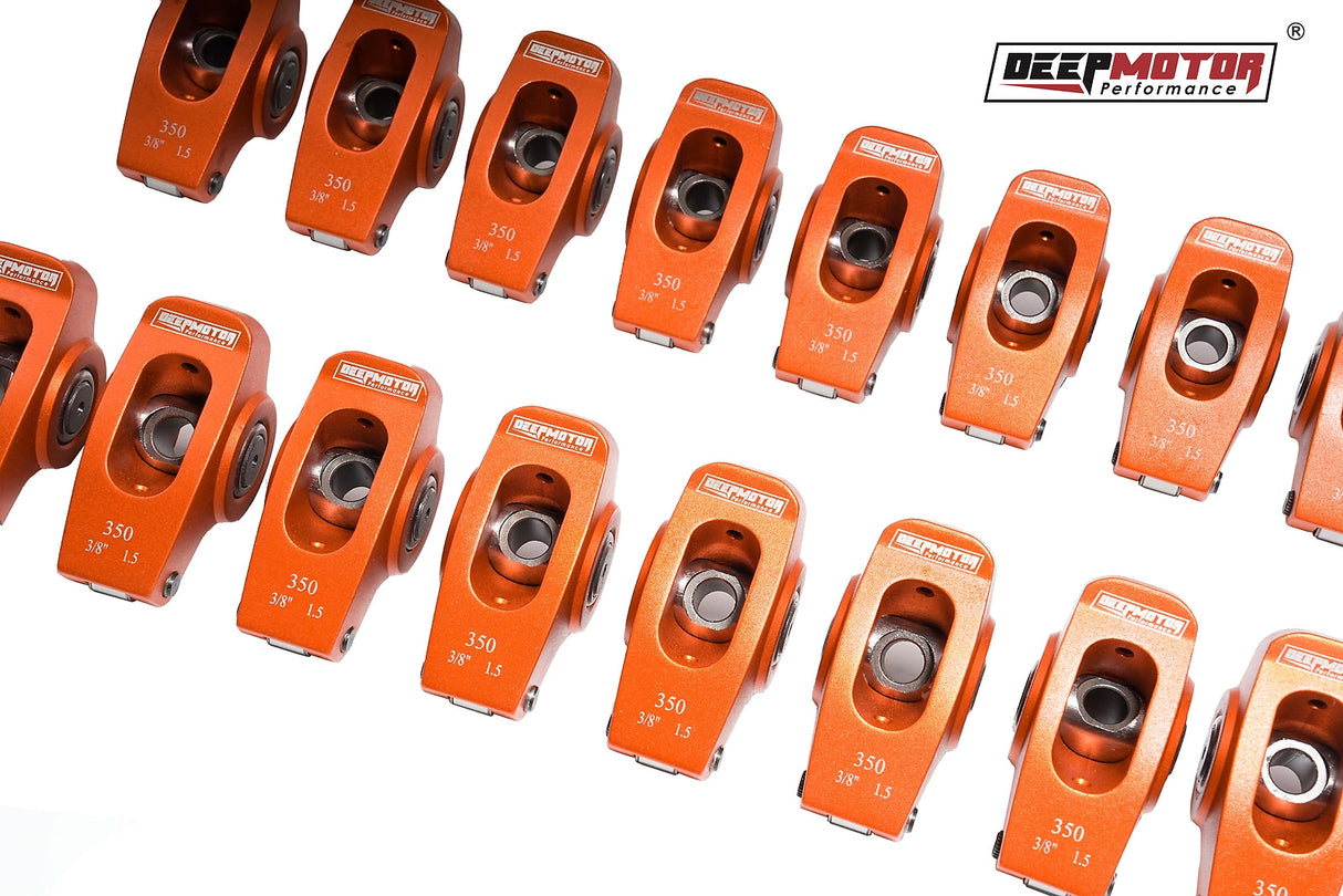 Deepmotor 2024-T6 Aluminum 1.5 Ratio 3/8'' Roller Rocker Arms for Chevy SBC 350