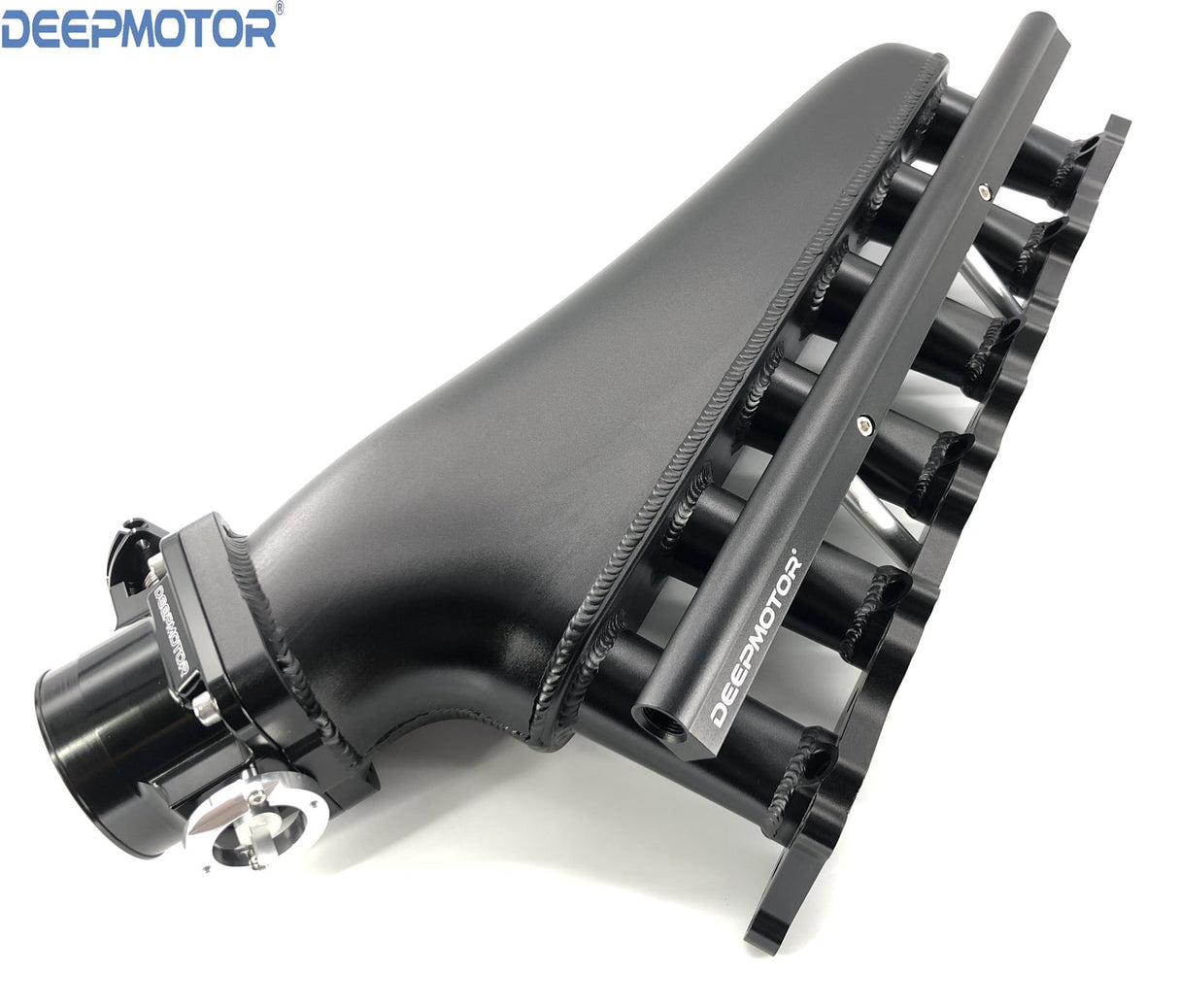 RB26 RB26DET Fab Intake manifold Fuel Rail 90mm Throttle Body Set + Cable Black