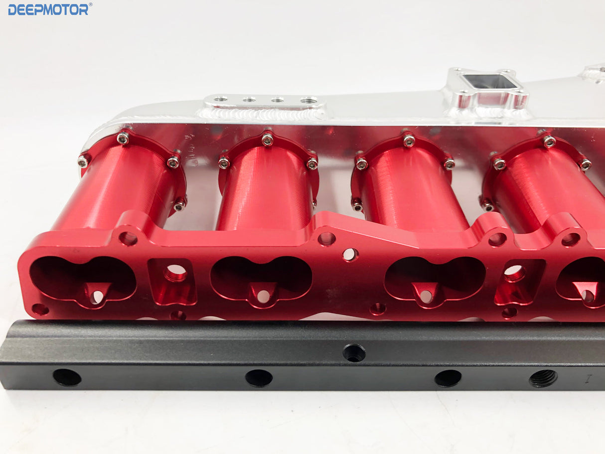 CNC RB26 RB26DET Intake manifold 90mm Throttle Body 6 Injectors Fuel Rail Set