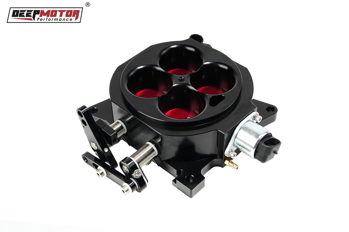 Deepmotor CNC Billet 1000 CFM 1.75" Core 4-Barrel 4150 Throttle Body+TPS+IAC Kit
