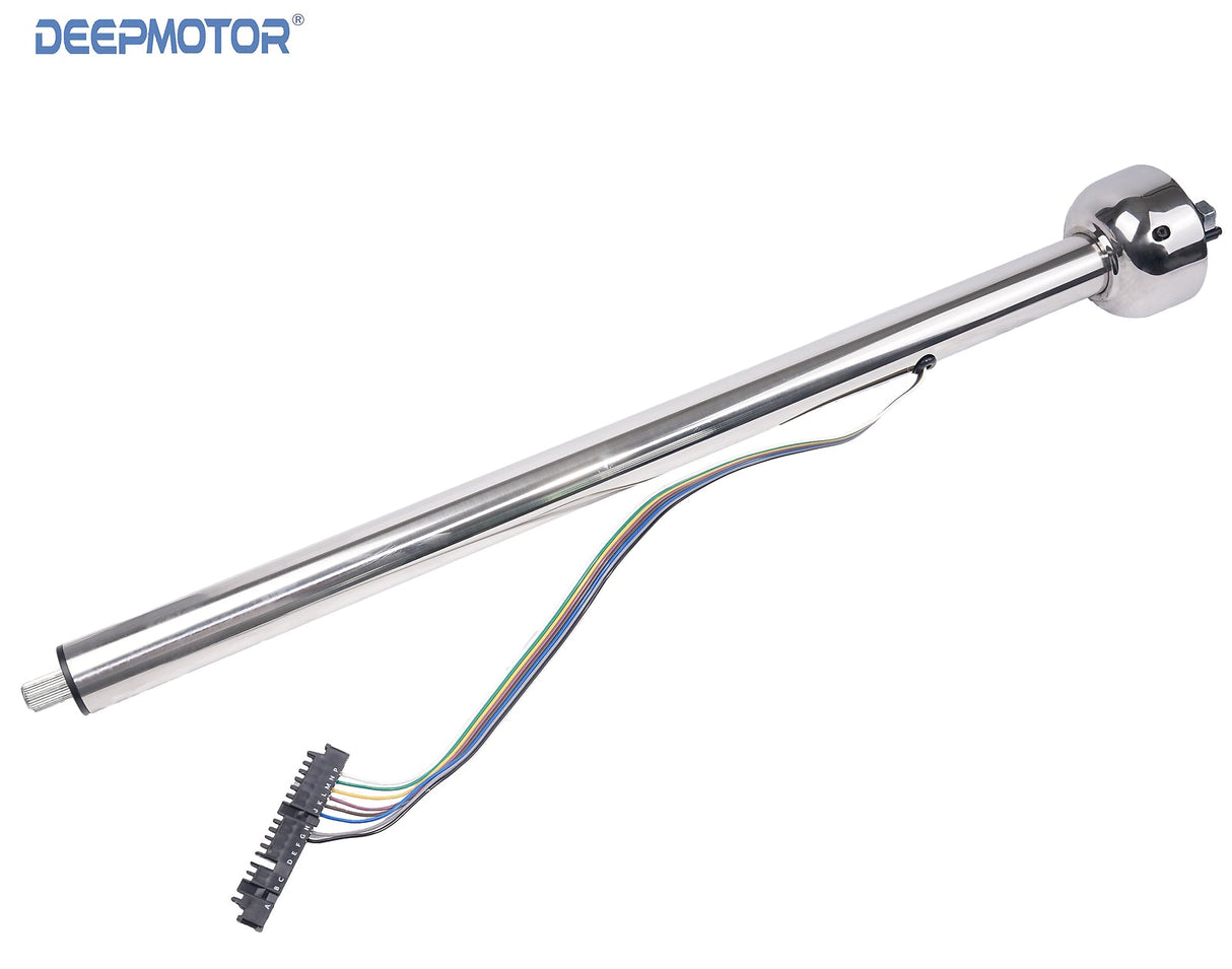 Deepmotor 35 Inch Universal Straight Steering Column Stainless Steel Polish