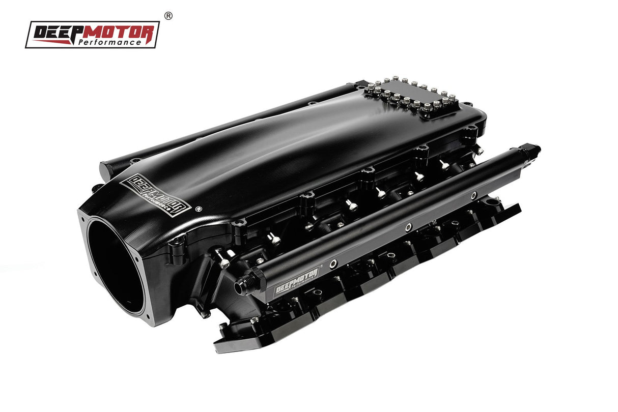 Billet 102mm Intake Manifold Set with Burst Panel Flange for LS1 LS2 LS6 Black