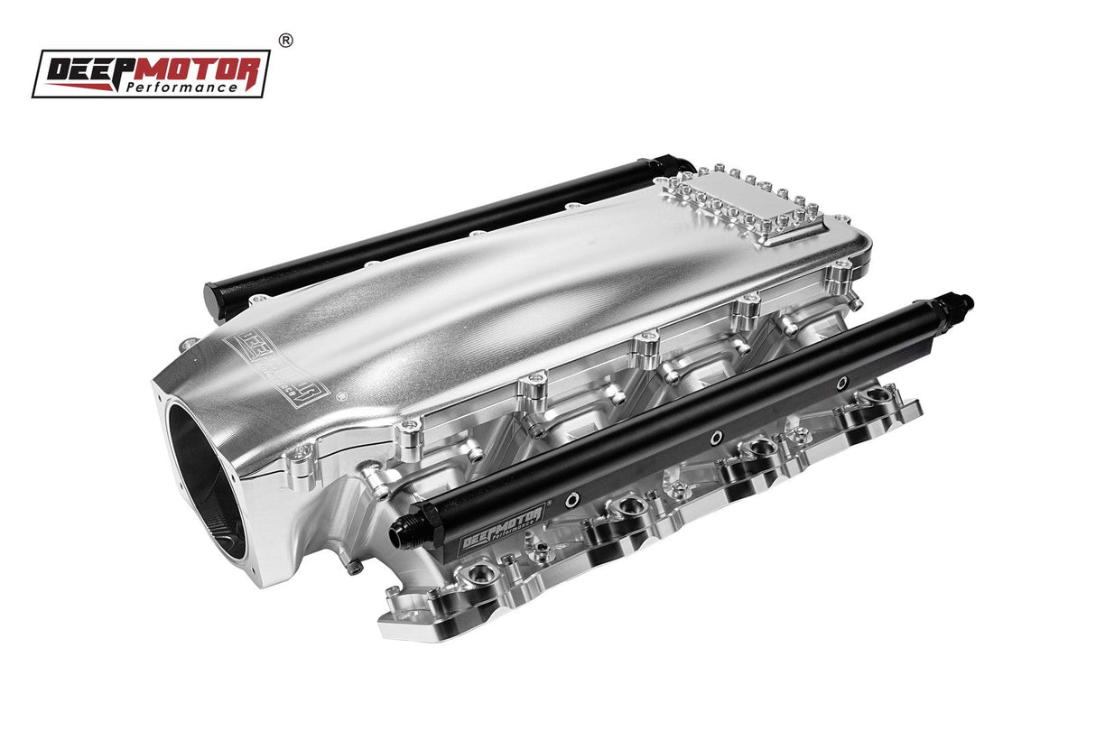 Billet CNC 102mm Intake Manifold Set with Burst Panel Flange for LS3 L92 Silver