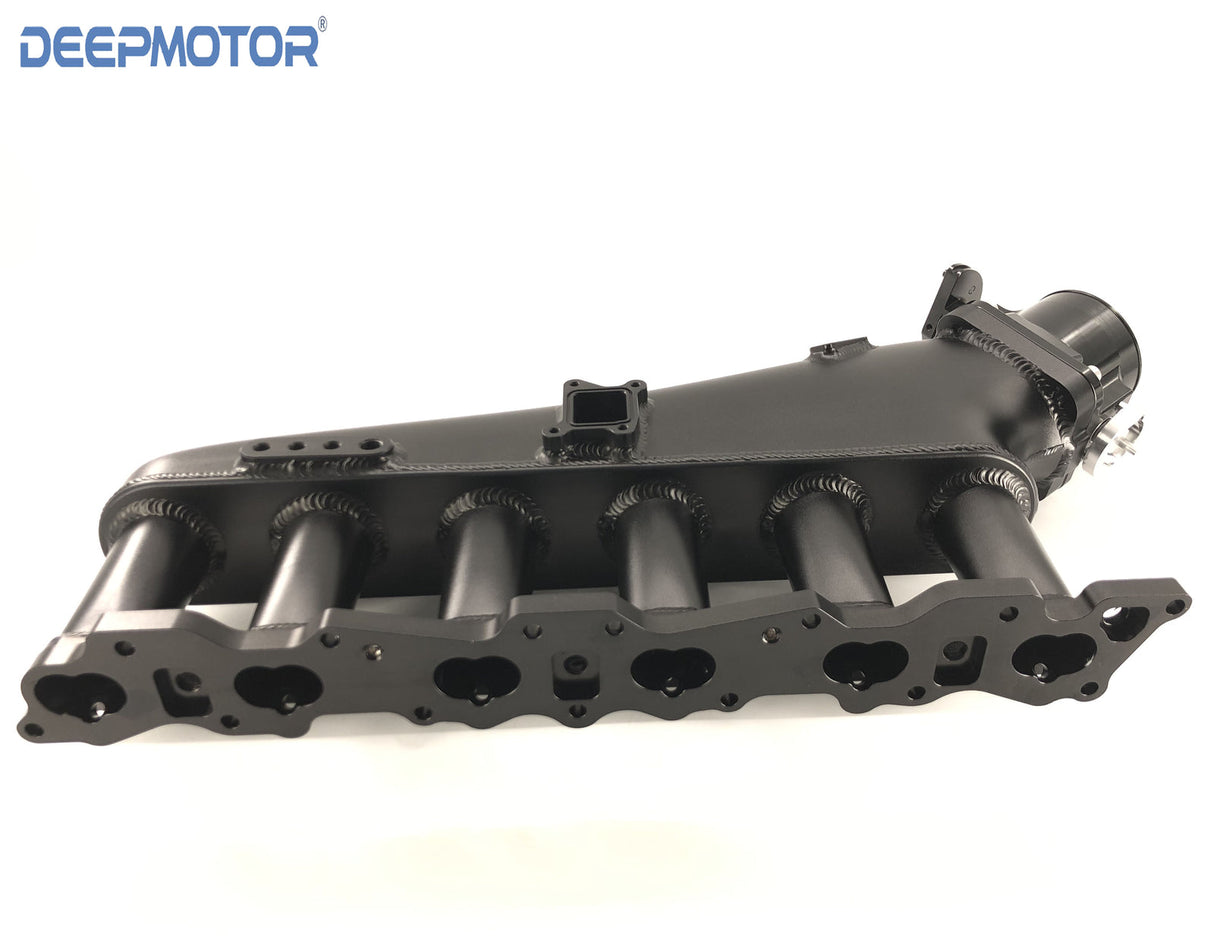 Deepmotor RB20 RB20DET Billet Intake Manifold Fuel Rail Throttle Body Set Black