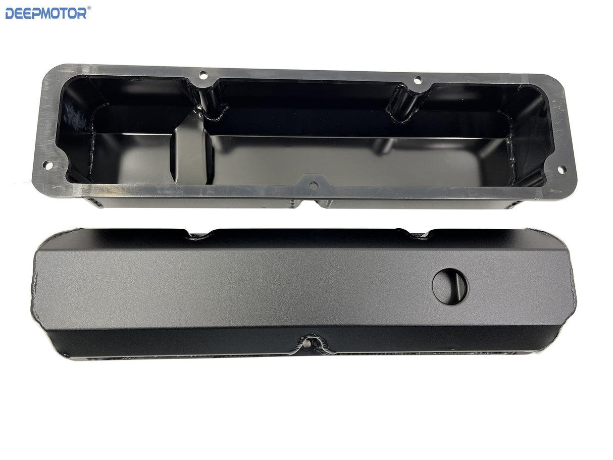 Deepmotor Fabricated Valve Cover Aluminum for Ford FE Black w/breather grommet