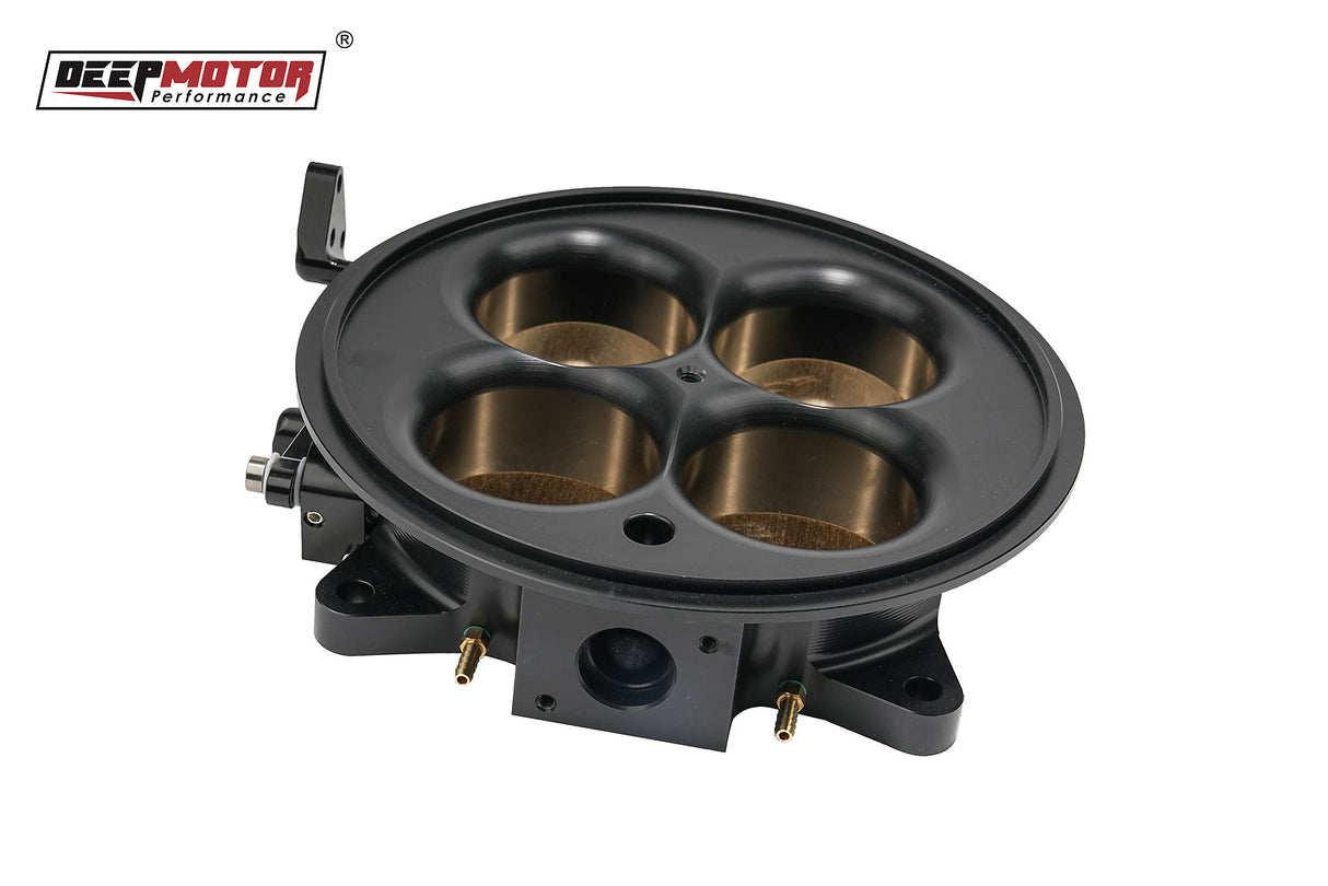 Deepmotor Billet Aluminum 2200 CFM 4 Barrel 4500 Dominator Throttle Body Black