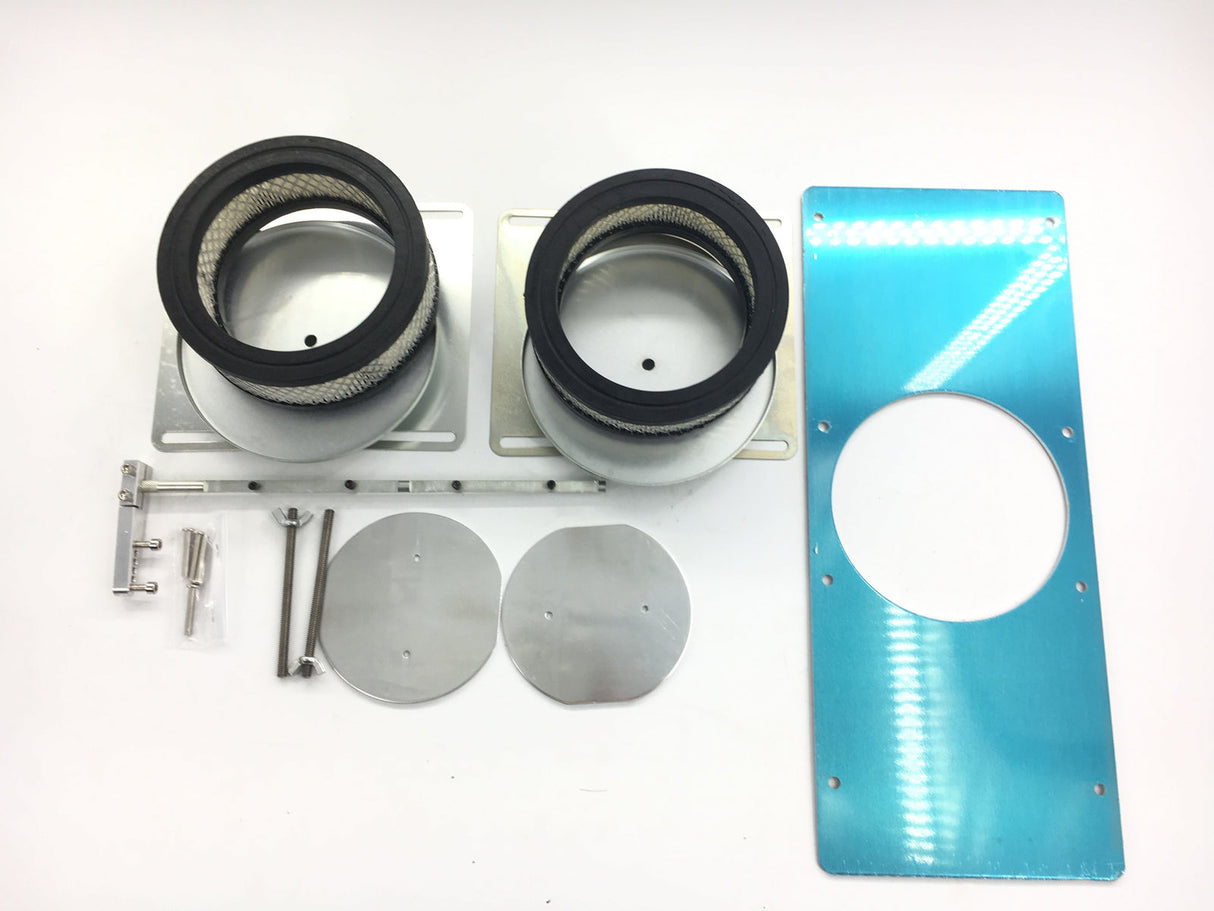 Aluminum Finned Shotgun Intake Air Hood Scoop Single & Dual Carbs Setup Polished