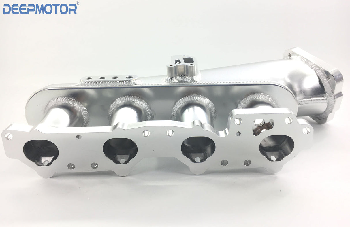 S14 S15 SR20DET 76mm Billet Intake Manifold Fuel Rail Throttle Body Silver