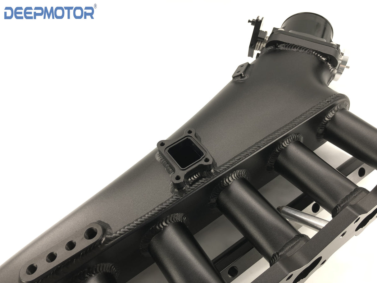 Deepmotor RB20 RB20DET Billet Intake Manifold Fuel Rail Throttle Body Set Black