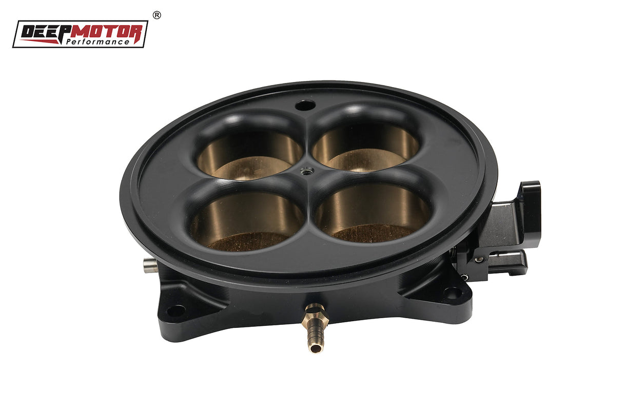 Deepmotor Billet Aluminum 2200 CFM 4 Barrel 4500 Dominator Throttle Body Black