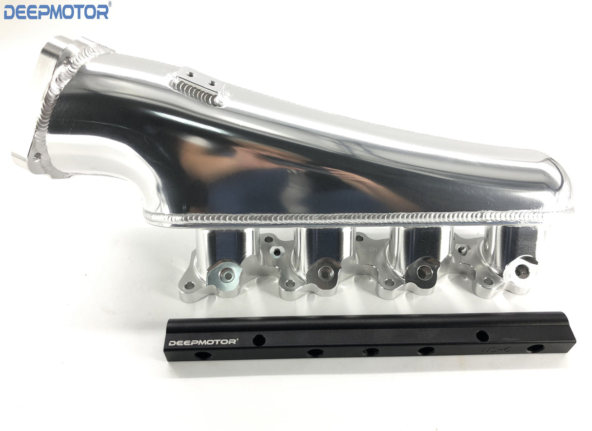 Billet Intake Manifold for S13 SR20 SR20DET Fuel Rail 76mm Throttle Body Set Sil