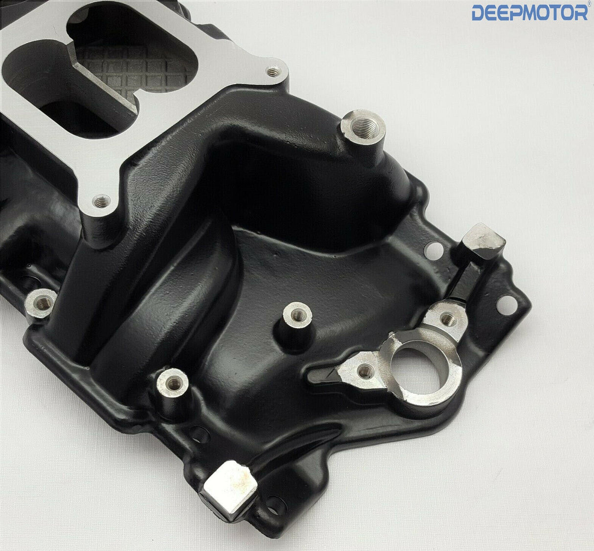 Deepmotor SBC Small Block Chevy 350 400 intake manifold Dual Plane Black 1956-86